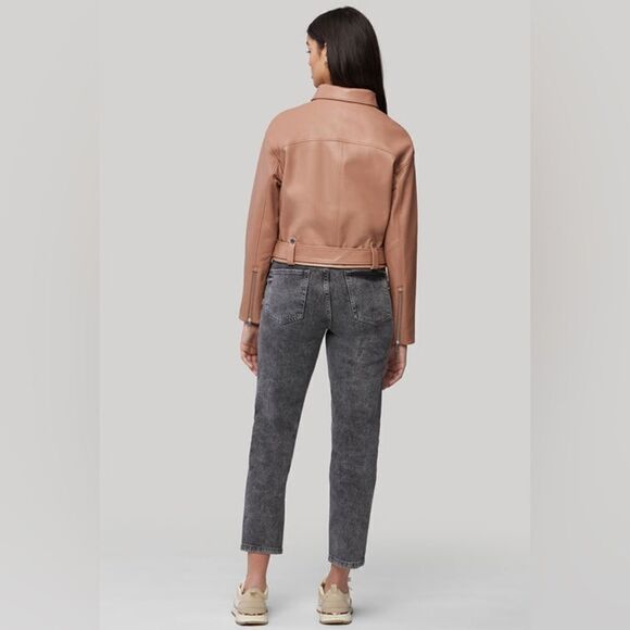 NWOT Anthropologie BLANKNYC Belted Faux Leather Crop Moto Jacket - Picture 3 of 7